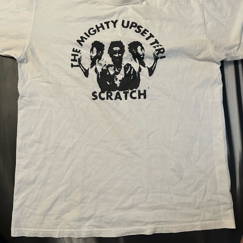 Fruit of the Loom White 'The Mighty Upsetter Scratch' Graphic Tee